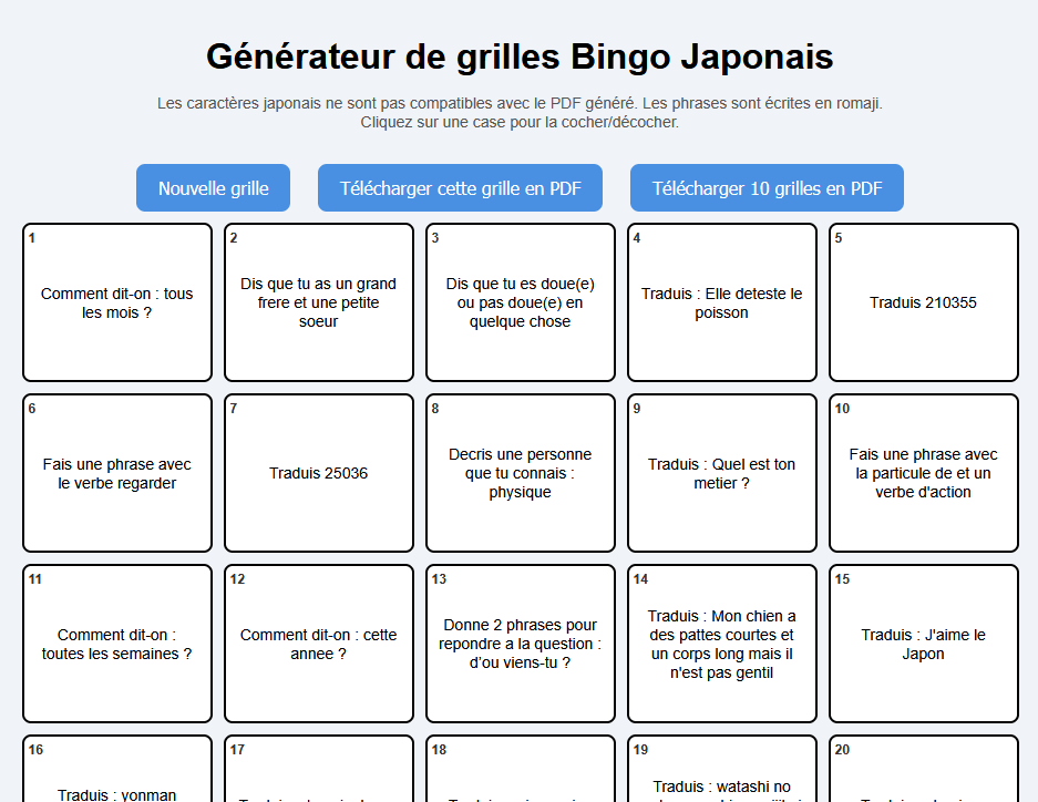 Grillebingo